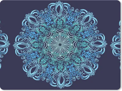 Produktbild von MuchoWow® Mauspad Mousepad Mandala - Blau - Muster 23x19 cm - Mousepads - Maus Mat - Pad - Mausunterlage - Schreibtischunterlage - Mauspad