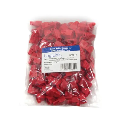 Image de Logilink Knickschutz f. 8P8C Modularst. 100 Stk. rot