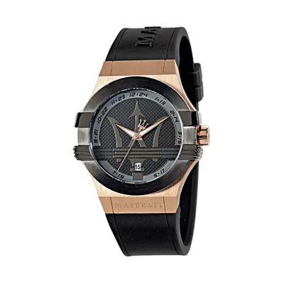 Image de Maserati silicone montre-bracelet analogique POTENZA hommes noir D2UMAR8851108002
