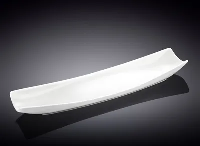 Image de Plat de service Wilmax 40,6 x 12,7 cm en porcelaine, blanc WL-992624/A