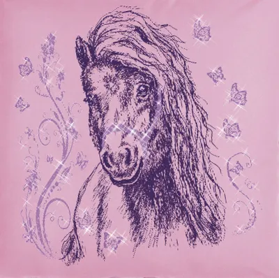 Produktbild von (11332) KISSEN "SCHMETTERLING-PONY" Gr. ca. 40x40cm