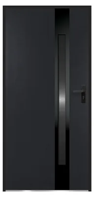 Produktbild von Stahl-Volltür und Edelstahl-Tür, Höhe 207 x Breite 100 cm – Rauchglas – schwarz und anthrazit – links, nach innen öffnend – BRAGA