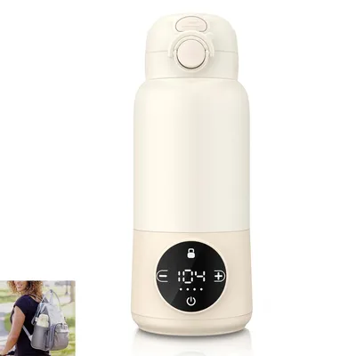 Produktbild von Tragbarer Temperaturbecher, 12000mAh Babyflaschenwärmer, 7-lagige Vakuum-Isolierung, 2,5 Min. Erhitzen,Temperatur von 37°C–55°C für Milch und Wasser