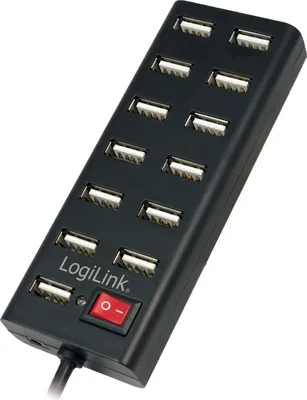 Image de LogiLink UA0126 - Hub USB 2.0, 13 ports avec interrupteur ON/OFF