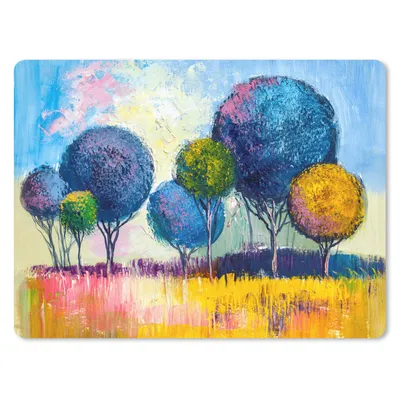 Produktbild von MuchoWow® Mauspad Mousepad Gemälde - Ölfarbe - Baum - Natur 40x30 cm - Mousepads - Maus Mat - Pad - Mausunterlage - Anti Rutsch