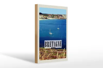 Produktbild von Holzschild Reise 20x30cm Bretagne France Urlaub Poster