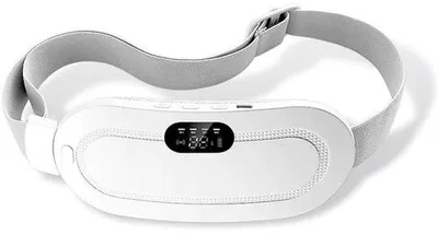 Imagen del producto de Almohadilla de masaje eléctrica: 3 niveles, tecnología de vibración, función de calentamiento, alivio del dolor, masaje para espalda y abdomen, 3 ajustes de temperatura, color blanco