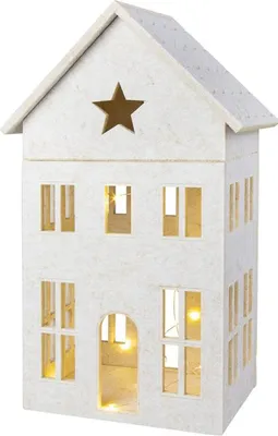 Obrázok produktu pre LED Haus - aus Filz - grau - ca. 24 x 16 x 40,5 cm