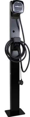 Produktbild von Wallbox Standfuß für Pulsar Plus – Metall-Montagepfosten für 1 Ladestation, wetterfest & pulverbeschichtet, 149 cm Höhe, schwarz