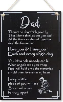 Productafbeelding van Decoratie bord - Herdenkingsbord - Huis decoreren - Hartverwarmend gedicht - 30 x 20 cm - Meerdere kleuren