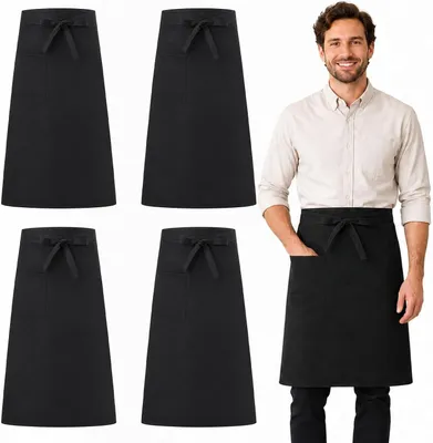 Immagine prodotto di Grembiuli da cucina, neri, 70 x 70 cm, set da 4