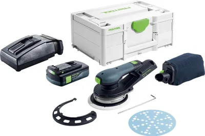 Immagine prodotto di Festool ETSC 2 150-Basic levigatrice rotorbitale a batteria 18 V 150 mm brushless + 1x batteria ricaricabile 3,0 Ah + caricabatterie + systainer