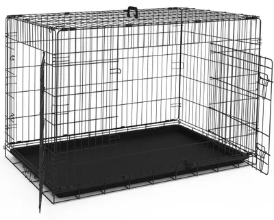 Productafbeelding van Hondenkooi - Opvouwbaar - 122 x 75 x 81 cm - 2 deuren - Zwart