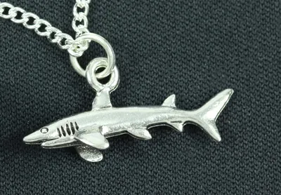 Produktbild von Hai Kette Halskette Miniblings 45cm Haifisch Haifischkette Fisch versilbert