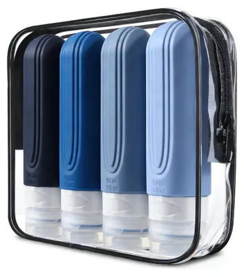 Produktbild von Solidchoice – Set mit 4 wiederbefüllbaren Reiseflaschen für Toilettenartikel