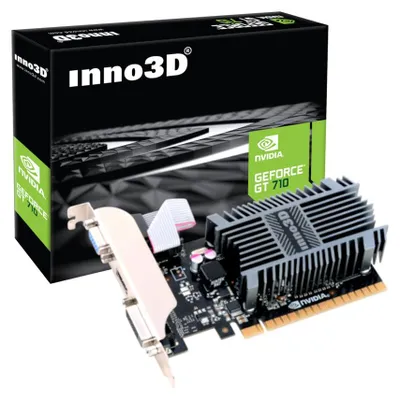 Produktbild von INNO3D GT 710 SDDR3 LP, GeForce GT 710, 2 GB, GDDR3, 64 Bit, 4096 x 2160 Pixel, PCI Express 2.0