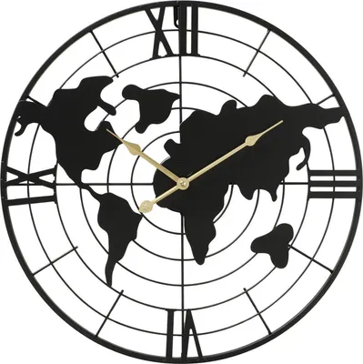 Produktbild von Wanduhr - Ø 50 cm - Schwarz - Kunststoff