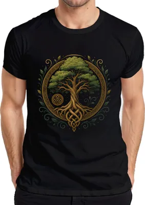 Produktbild von keltischer baum des lebens yggdrasil Wikinger Valhalla Nordisch Herren T-Shirt, Schwarz, XXL