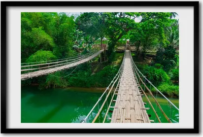 Produktbild von Bild 60x40 MDF-Rahmen, Wandkunst Brücke über den Fluss