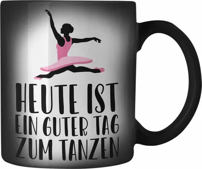 Produktbild von Trendation - Tanzen Farbwechsel Zauber-Tasse Geschenk Tänzerin Geschenkideen Mädchen Frau Kinder Spruch Tanz-Lehrer Lehrerin (Schwarz)