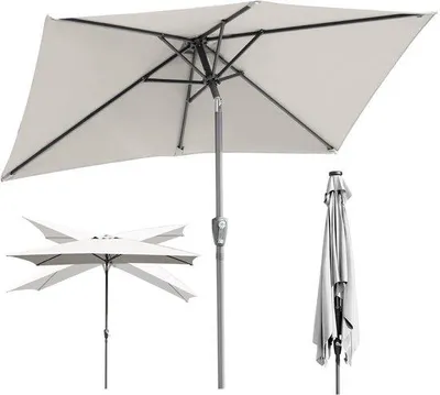 Produktbild von Sonnenschirm, rechteckig - Terrassenschirm - Schutz vor der Sonne - Klappbar, UV-beständig - 300 x 200 cm - Beige