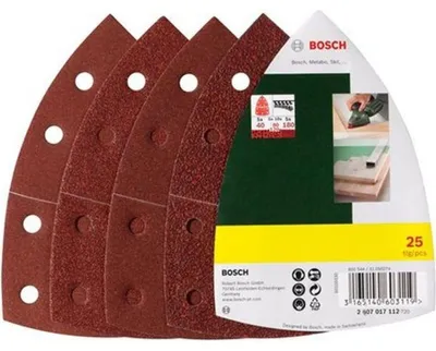 Image de Bosch - Schleifpapierset - 25 Stücke - Körnung: 80, 120, 180, 40 - 62 mm x 102 mm (2607017112)