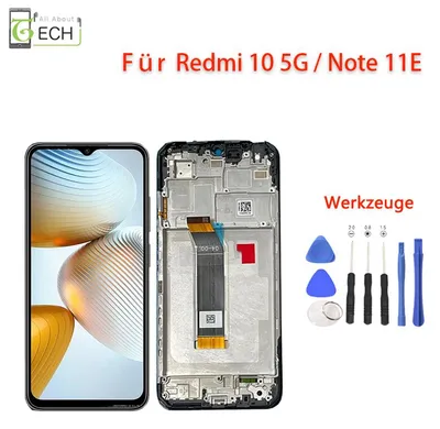 Produktbild von Für Xiaomi Redmi 10 5G / Note 11E LCD Display Rahmen Touchscreen Schwarz