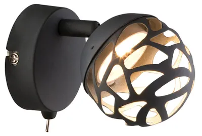 Produktbild von LED Wandlampe, Spot mit Dekorstanzungen, grau H 12 cm