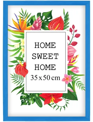 Obrázok produktu pre MG Design, modrý rám na obrázky, 35 x 50 cm – vyrobený z prírodného dreva s akrylovým sklom, určený na zavesenie aj na postavenie, vhodný na fotografie, plagáty a puzzle