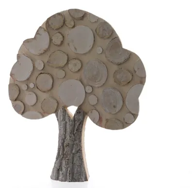 Produktbild von Baum Dekobaum Eichenholz Wanddeko Holz H 56 cm