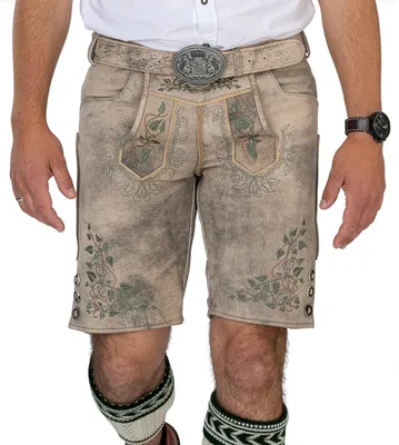 Productafbeelding van Korte lederen broek voor heren, geschikt voor het