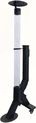 Produktbild von Freistehende Feuerstelle – 174 cm – Schwarz – Aus Kohlenstoffstahl und Glas – Für Terrasse und Garten