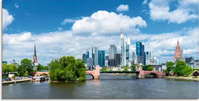 Produktbild von ARTland Glasbild Frankfurt am Main Größe: 100x50 cm