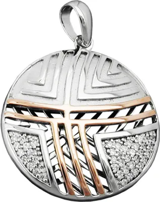 Produktbild von Anhänger mit Zirkonias 925 Silber matt-glänzend rotgold-vergoldet Damen