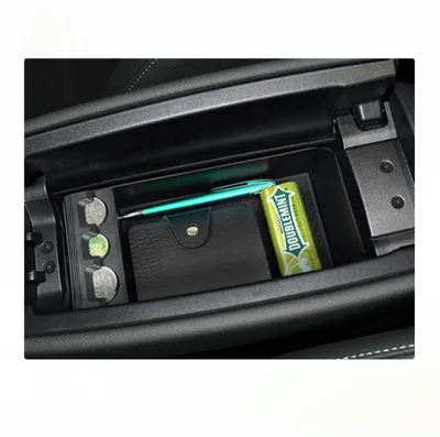 Image de Boîte de rangement pour console centrale, noire, en ABS, compatible avec les modèles Mercedes-Benz A, B, GLA, CLA et GLB