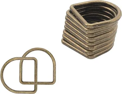 Immagine prodotto di Anelli a D in metallo - Per la produzione di borse - Struttura stampata - 20 mm - Bronzo