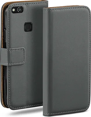 Produktbild von moex® Book Case kompatibel mit Huawei P10 Lite - Hülle 360 Grad klappbar, Dunkelgrau