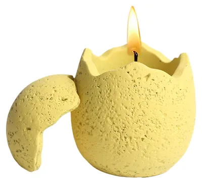 Image de Support-bougie en béton en forme d'œuf