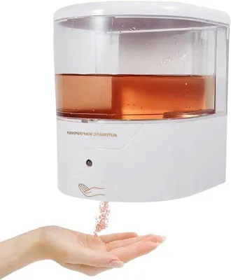 Produktbild von Automatische Wandzeepdispenser mit Sensortechnik und LED-Anzeige - Wandmontage, Infrarot-Sensor - Batteriebetrieb