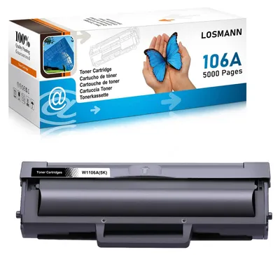 Imagen del producto de CARTUCHOS DE TONER LOSMANN 106A XXL (5.000 páginas) Compatibles con HP 106A W1106A, para impresoras HP Laser 107a, 107r, 107w, MFP 135a, 135r, 135w, 135wg, MFP 137fnw, con chip (capacidad 5 veces mayor, 1 cartucho )