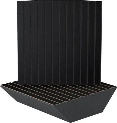 Produktbild von 4er-Set – Akustik-Eck-Bassfalle|50x50cm |Niederfrequenz-Absorption für Studios und Theater|Diffusion | [SLATO-100mm | Schwarz]