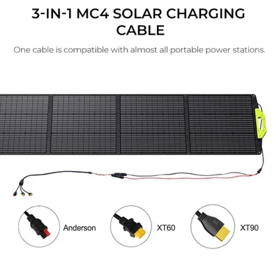 Obrázok produktu pre Solárny panel – Skladacie solárne panely – Solárna energia – Sun Power – 200 W – Prenosná solárna nabíjačka