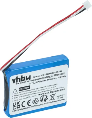 Produktbild von vhbw Akku Ersatz für TomTom F709070710, F716001621, F650010252, 716001621, F717091452, F720072696 für GPS Navigation Navi (1100 mAh, 3,7 V, Li-Ion)