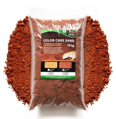 Produktbild von Terra Exotica Color Cave Sand Rot 10 kg – Grabfähiger Terrariensand für Höhlen & Verstecke