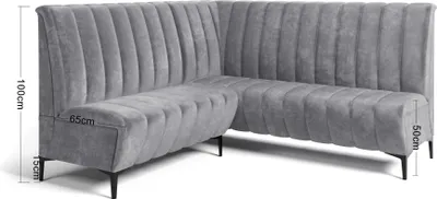 Produktbild von JKG Meble Eckbank fur Essizmmer - Eckbank Küche - Küchenbank - Modern Sitzecke Küche - Stoff Velours - Monolith 84 - 130x170cm