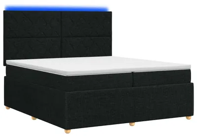 Immagine prodotto di Letto boxspring LED con materasso nero 200 x 200 cm Tessuto