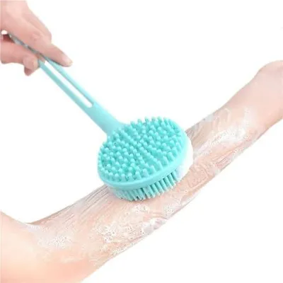 Produktbild von Rückenbürste, 2 Stück, doppelseitige Körperbürste aus Silikon mit langem Griff für Dusche und Bad, zur Massage und zum Peeling des Rückens