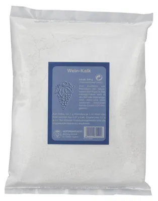 Produktbild von Weinentsäuerungskalk (Calciumcarbonat) zur Säurereduktion im Wein, 500 g