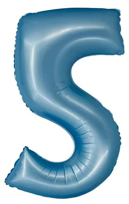 Produktbild von XL Folienballon blau matt Zahl 5