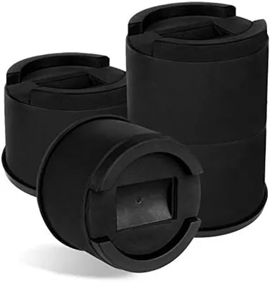 Produktbild von PolkaHome® Möbelerhöher Set - Verstellbare Möbelfüße, 12 x 12 x 15 cm, Schwarz